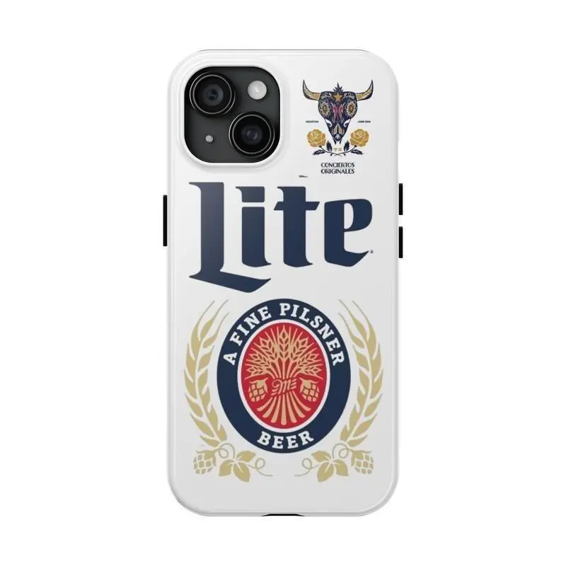 Miller Lite Beer Tough Phone Case, MagSafe-Compatible Cover for iPhone 17,16,15,14,13,12 Pro, Pro Max, Mini & Samsung S26,S25,S24,S23,S22,S21 Ultra, Plus, FE