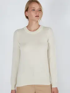 JENNIE LIU Women's 100% Cashmere Long Sleeve Crew Neck Sweater | Cashmere Sweaters for Women | Everyday Knitwear | Light weight Jumper | Pullover Sweaters | Ultra soft and Cozy Crewneck Knitted Sweaters