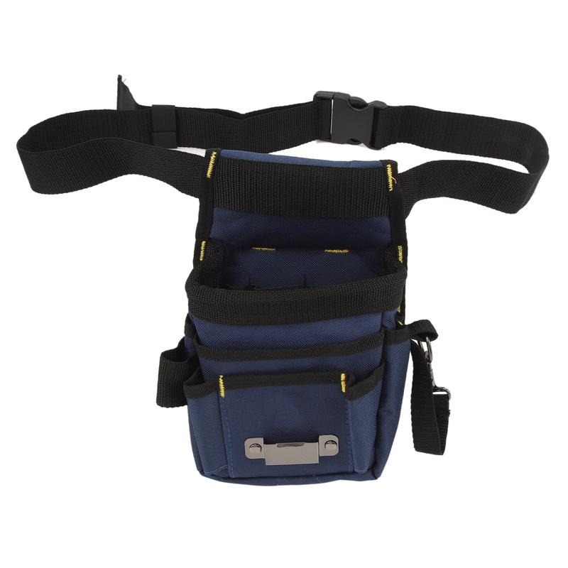 Waist Tool Bag, Construction Tool Belt with Adjustable Strap, Woodworking and Electrician Work Tools Pouch, Small Tool Organizer, Portable Canvas Tool Bag
