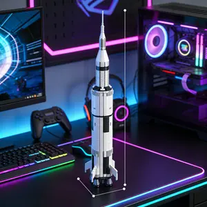 Space Shuttle Rocket Mini Building Blocks Set, Apollo and Atlas Spacecraft Model, Exploration Series, Collectible Toy, No Battery Required