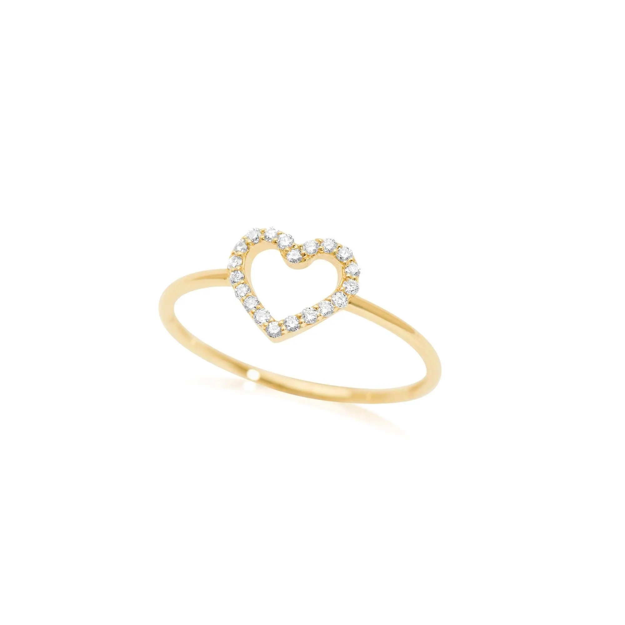 14k Gold Heart Shaped Diamond Ring
