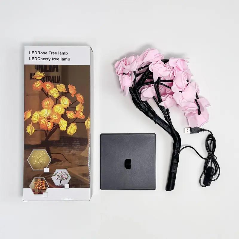 Rose Tree Night Light - USB Powered Desk Lamp for Bedroom/Home, Super Warm Light, Festival Decor & Valentine's Day Gift