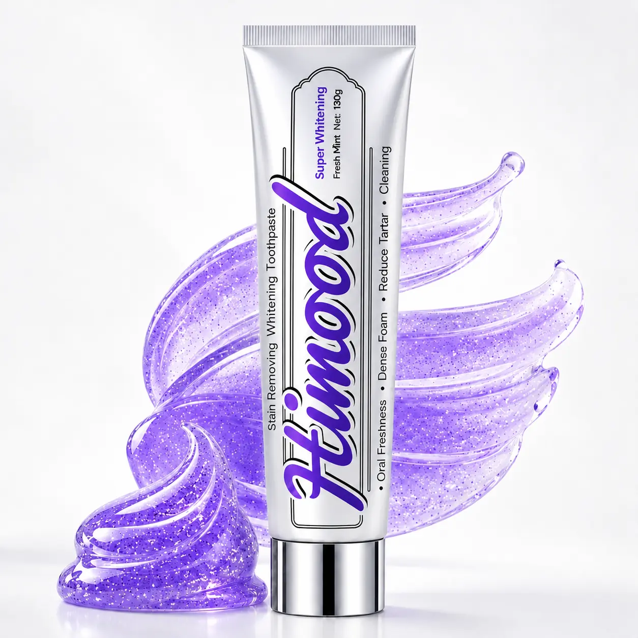 【New Cooling Formula】Himood Micro-Polishing Whitening Toothpaste 130g - Deep Cleans Stains with Polishing Crystals Infused with Protective Minerals for Instant Brightness & Lasting Enamel Care Oral