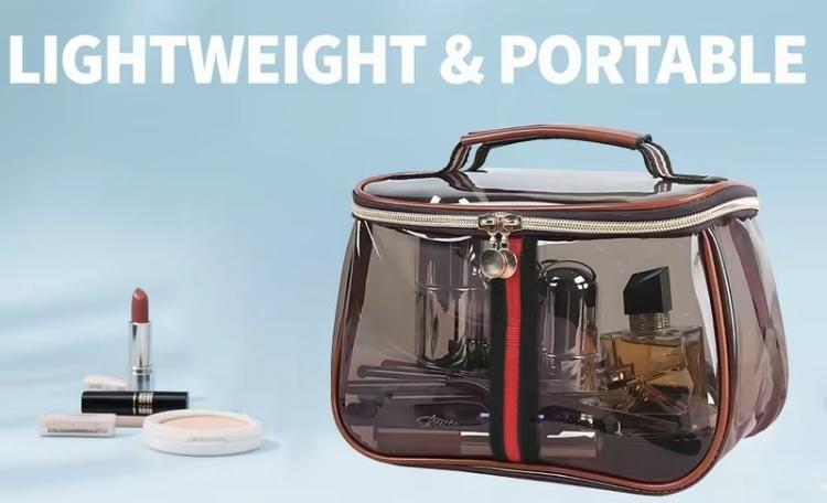 Large Capacity Makeup Bag, 1 Count Waterproof Transparent Travel Organizer, Cosmetic Storage Bag for Toiletries & Cosmetics