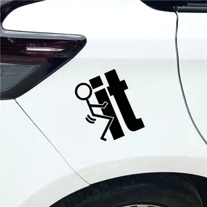 Funny Stick Figure F Car Decal – Minimalist Vinyl Sticker for Cars, Trucks & Windows