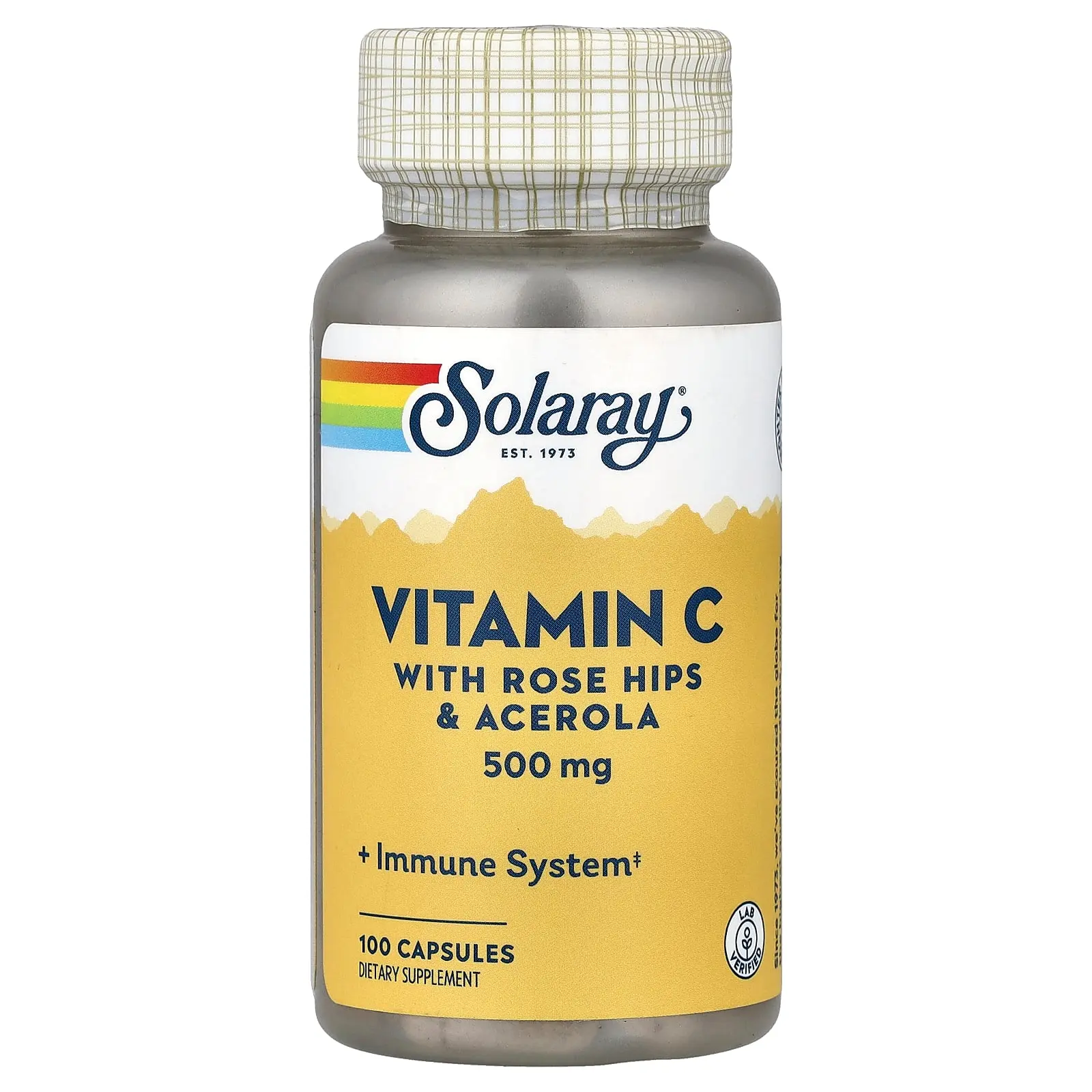 Solaray Vitamin C with Rose Hips & Acerola, 500 mg, 100 Capsules