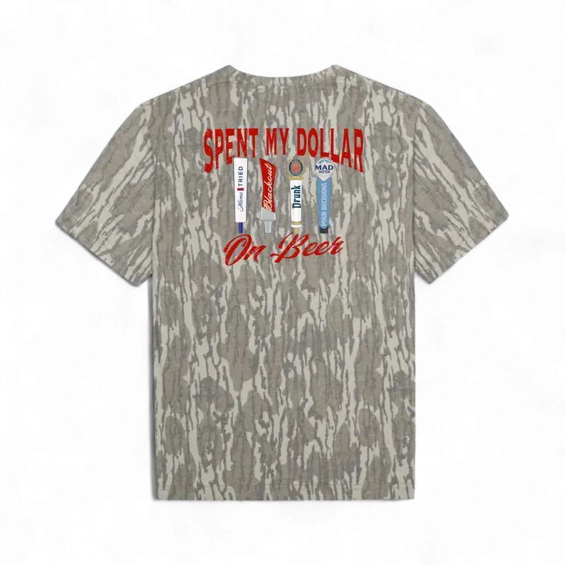 Spent My Dollar on Beer Camo T-Shirt