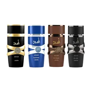 (4pc Bundle Pack) Asad, Asad Bourbon, Asad Zanzibar + Asad Elixir by Lattafa EDP Spray, 3.4oz