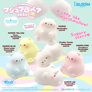 iBloom Squishy Marshmallow Bear Egg Blind Box Kawaii Soft Scented Slow Rising Stress Relief