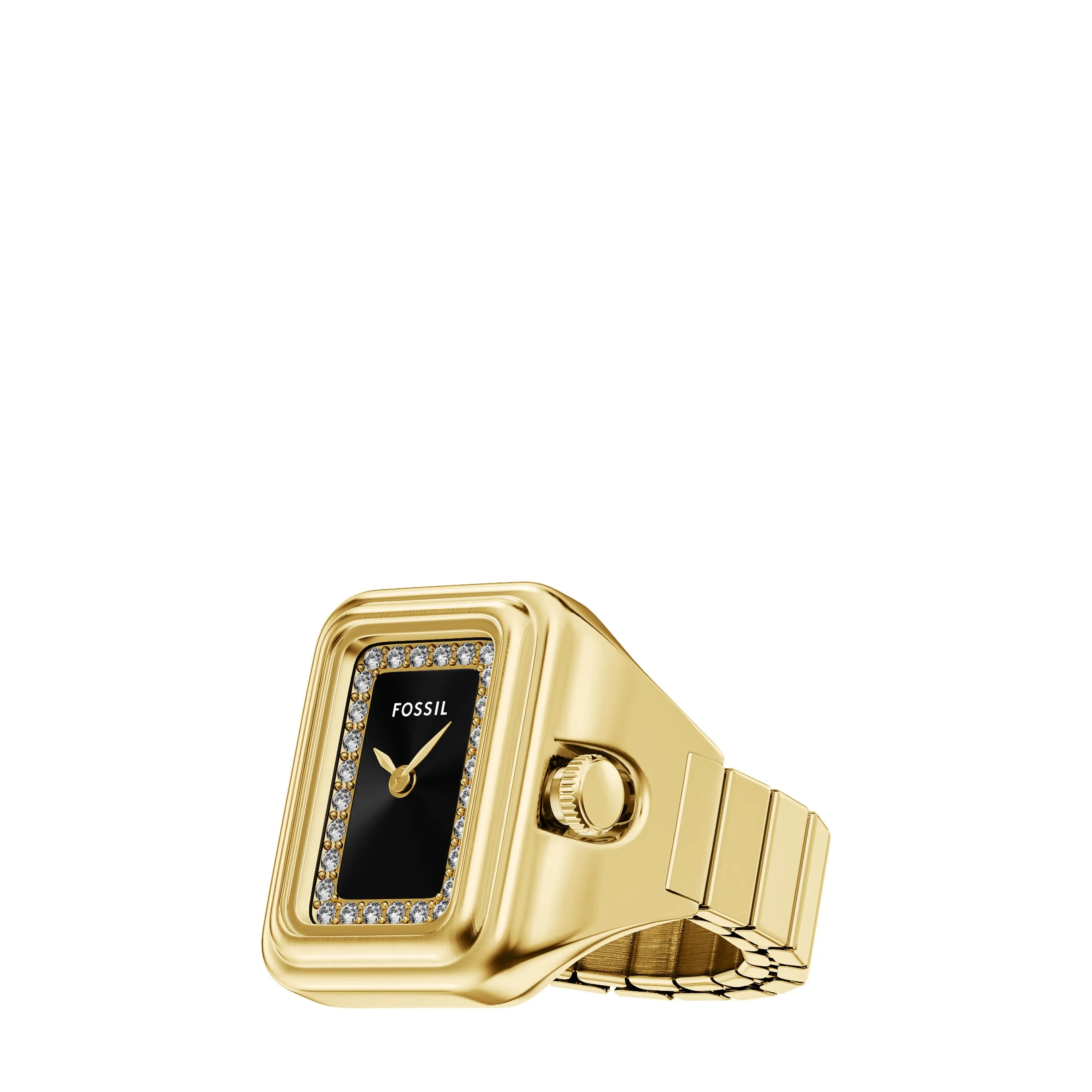 Fossil Women's Raquel Watch Ring 21mm Two-Hand Gold-Tone Stainless Steel