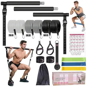 Portable Pilates Equipment, Fitness Equipment, Fitness Band, Fitness Exercise, Pilates Bar Kit with Resistance Bands, Gym Yoga Mat, Home Yoga, Home Workout, Strength Training, Yoga Licious