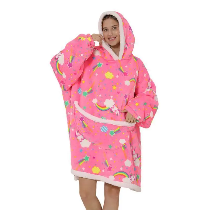 Cute Avocado & Cow Print Hoodie Blanket Oversized Wearable Sweatshirt Pullover, Summer Air-conditioned Room Comfortable Hoodie Nightgown with Big Pocket, Back to School Supplies Cute Avocado & Cow Print Hoodie Blanket Oversized Wearable Sweatshirt Pullover, Summer Air-conditioned Room Comfortable Hoodie Nightgown with Big Pocket, Back to School Supplies