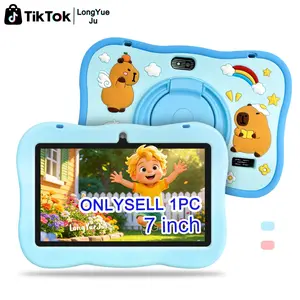 7-inch anti addiction children's Android tablet | Parental control whitelist system | Sensitive touchscreen learning+TV+music all-in-one | Anti drop silicone case holiday practical gift (blue/pink | no charging head) holiday gift