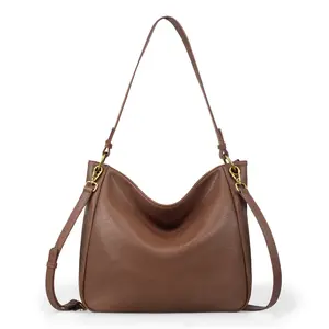 befen Genuine Leather Hobo Crossbody Bags for Women Vintage Leather Purses Soft Handbags Shoulder with 2 Detachable Straps