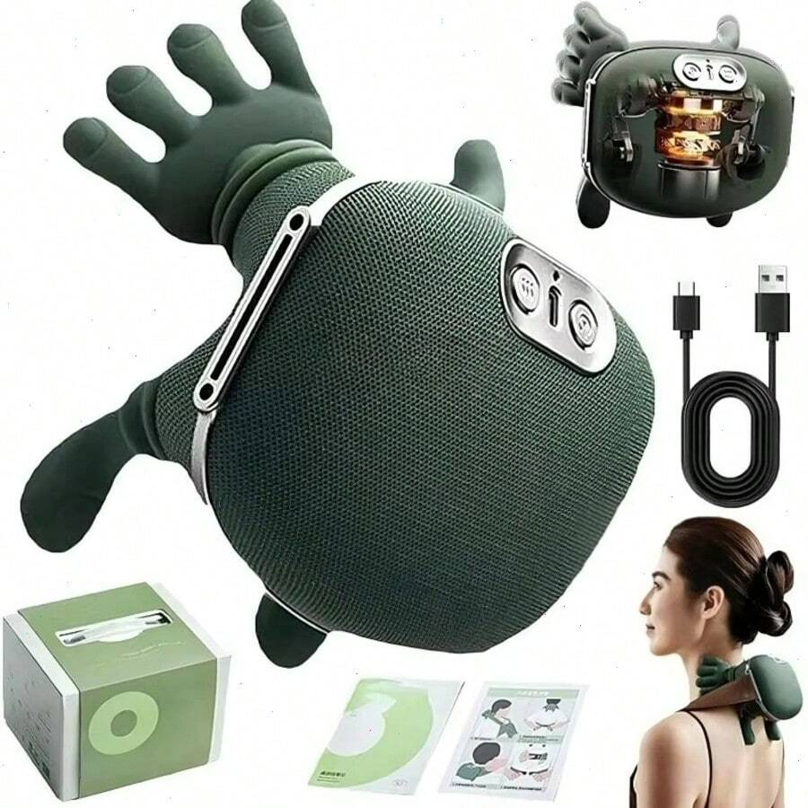 Multi functional simulated human hand five finger shoulder and neck massager, electric massage function neck and shoulder massager, wireless portable USB charging. Deep tissue massage, suitable for the neck, shoulders, back, arms, and legs Shiatsu heat Multi functional simulated human hand five finger shoulder and neck massager, electric massage function neck and shoulder massager, wireless portable USB charging. Deep tissue massage, suitable for the neck, shoulders, back, arms, and legs Shiatsu heat