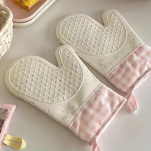 2-Pack Silicone Oven Mitts, Insulated Kitchen Gloves, Baking Gloves, BBQ Gloves, Heat Resistant, Non-Slip Grip, Durable and Safe