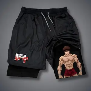 Trending 2025 Men Gym Workout Shorts Anime 3-in-1 Running Printed Shorts Men Sports Anime Print Shorts Men Jogging Shorts Breathable Double Layer Shorts Anime Gym Shorts Men Performance Shorts Men Shorts Graphic Mens Gym Clothe