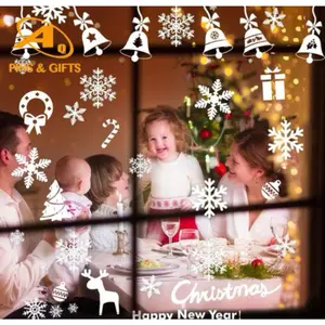 “Elegant Christmas Snowflake Window Stickers – Festive Décor for the Holiday Season”