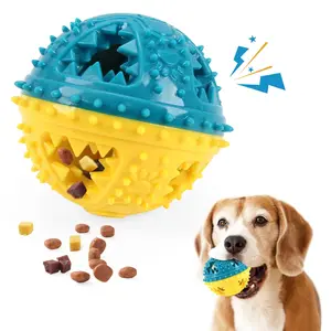 Dog Chew Toy Ball — Teeth Cleaning Leaking Food Interactive Puzzle Ball for Dogs