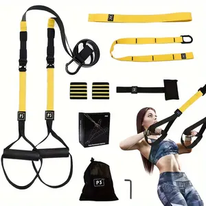 Home Resistance Training Kit for Full Body Workout, 80 inch Suspension Trainer, Powerlifting Strength Workout Straps, Fitness Bands, Door Anchor & Wall Mount, Flexibility Exercises, Indoor and Outdoor Workouts, Home Gym Equipment