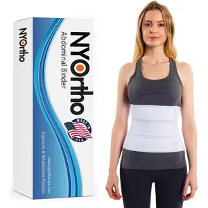NYOrtho Abdominal Binder Lower Waist Support Belt - Compression Wrap for Men and Women MADE IN USA (45" - 60") 4 Panel - 12" - Made in USA