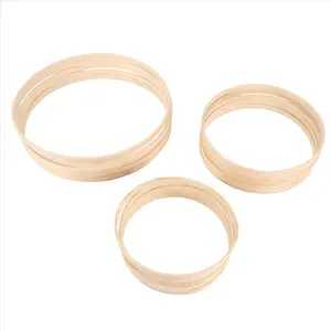 Bamboo Floral Hoop, 15 Pack 3 Sizes Dream Catcher Bamboo Wood Circle Ring for Wedding Decor Dream Catchers and Crafts
