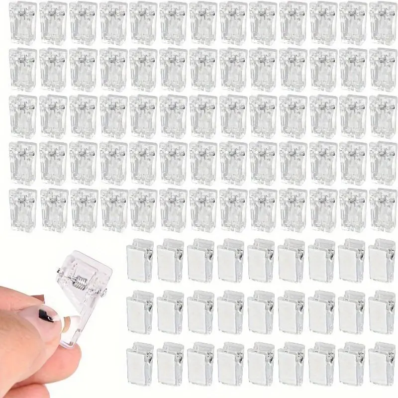 20pcs Self Adhesive Backed Wall Clips Plastic Photo Clips Tapestry Clips Small Hanging Clips For Hanging On The Wall Adhesive Clips For Poster Photo Wall (Clear)