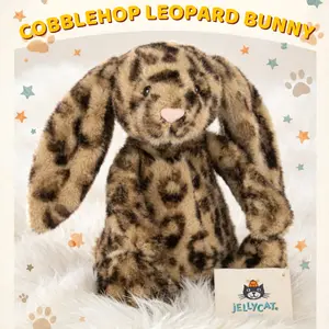 Jellycat Cobblehop Leopard Bunny Plush, Soft Stuffed Animal Doll, Gift for Her, Cute Collectible Gift with Dust Bag, New With Tags