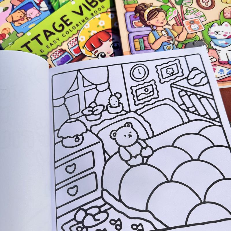 4-Piece or 8-Piece Themed Coloring Books Set, High-Quality Cute Art Books with Various Patterns, Perfect for Daily Relaxation and Holiday Gifts