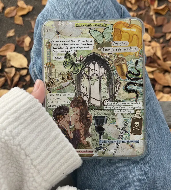 Romantasy Kindle Insert for Clear Case – Aesthetic Book Lover Decor | Cozy Reading Accessory