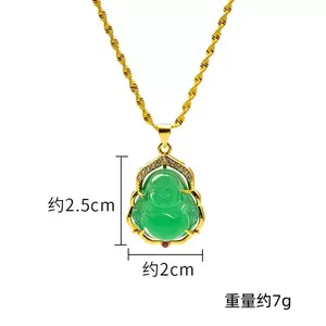 Trendy Jewelry Smiling Maitreya Buddha Pendant With Chain Exquisite Simple High-Quality Chinese Style Necklace Custom Script Name Pendant rich staccs jewelry g shock valentines gifts for gf free shipping only gifts for women men's valentine's gifts