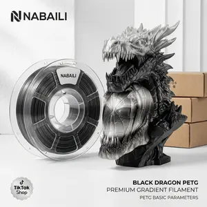 Nabaili Premium Quality 3D Printer PETG Filament - Dark Silver - for 3D Printing Creative Models #SMDX