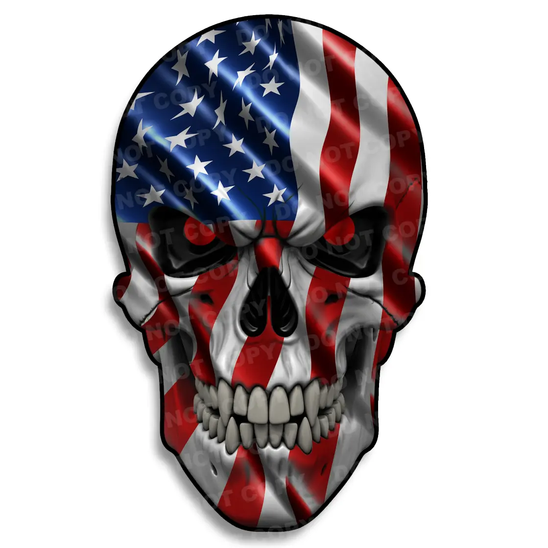 American Flag Skull Decal | Patriotic USA Vinyl Sticker