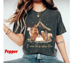 Comfort Colors Nativity Scene Shirt, Christian Christmas Nativity Shirt, True Story Nativity TShirt, Religious Christmas Gifts, Jesus Apparel, Full Sizes