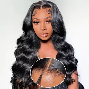 MYLOCKME Glueless Body Wave 4x6 5X5 HD Transparent Lace Closure Wig For Beginner Pre-cut Pre Plucked Lace Human Hair Wig 180 Density Wear And Go Body Wave Wig For Black Women