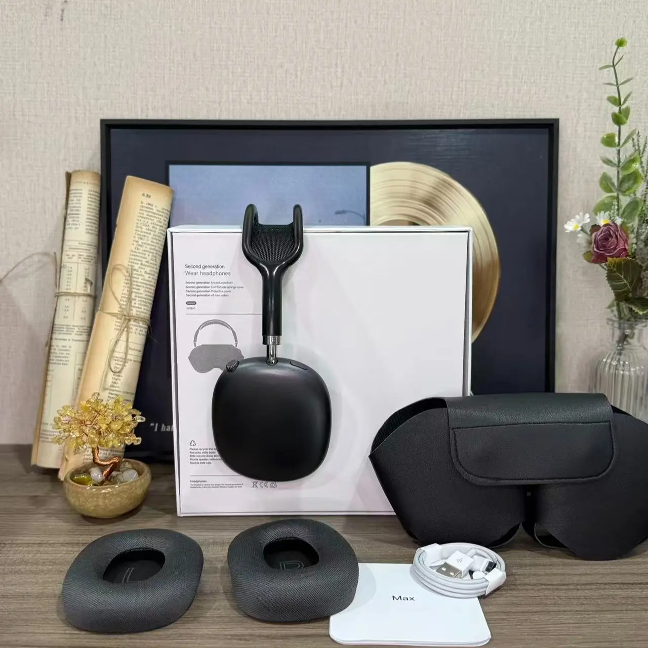 Detachable Magnetic Earcups! MAXPRO5 Premium Bluetooth Over-Ear Headphones, Hi-Fi Sound | Carry Case + USB-C Cable Included
