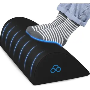 Foot Rest Ergonomic Pillow for Under Desk at Work, Anti-Fatigue Footrest Support Pillow for Fatigue & Pain Relief, Comfortable for Office Chair, Car Seat & Gaming Chair - Black