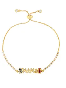 Fashion Gold Color "Mama" Charm Bracelets For Women Girl Adjustable Chain Length Luxury CZ Jewelry Gift For Mom