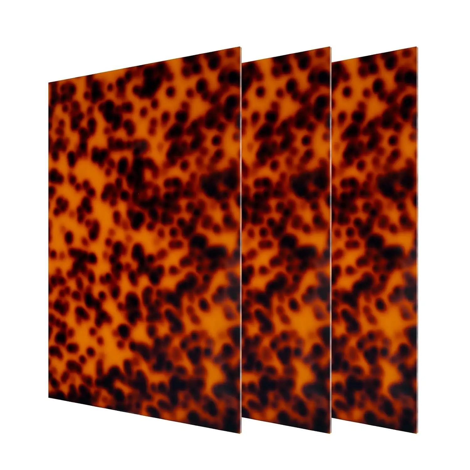 Tortoiseshell Pattern Cast Acrylic Decorative Panels, 1/8in Thick Opaque Leopard Pattern Plastic Sheets for Laser Cutting, Crafting, DIY Home Decor (3 Pcs, 8x12in)