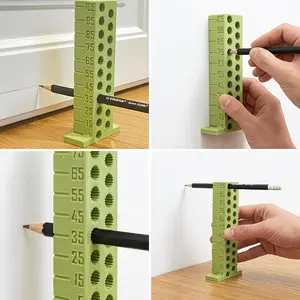 Precision Multi-Function Height Marking Gauge 11cm/4.33in - Woodworking Measuring Tool Trim Scribe Ruler, Door Frame & Flooring Marking Tool with Pencil Holes for Carpentry & DIY Projects