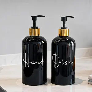 Hand Soap Dispenser Set, 2-Piece 17oz Self-Standing Design, Ideal for Kitchen/bathroom, No Power Required, Perfect for Holidays