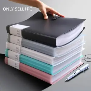 A4 File Folder with 60 Pockets, High Transparency Waterproof PP Material, Office Supplies, Ideal for Home Office School Document Storage