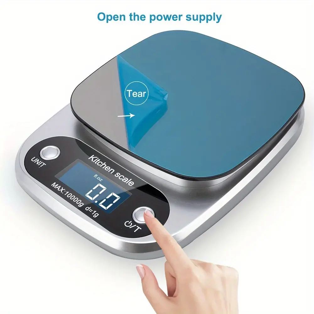 Kitchen food scales, Weighing scale for food, baking scales, Kitchen Gadgets, Four units of measurement, Battery-powered (2 No. 7 batteries), LCD display, Convertible units (grams/ounces/pounds), Food Weight Scale