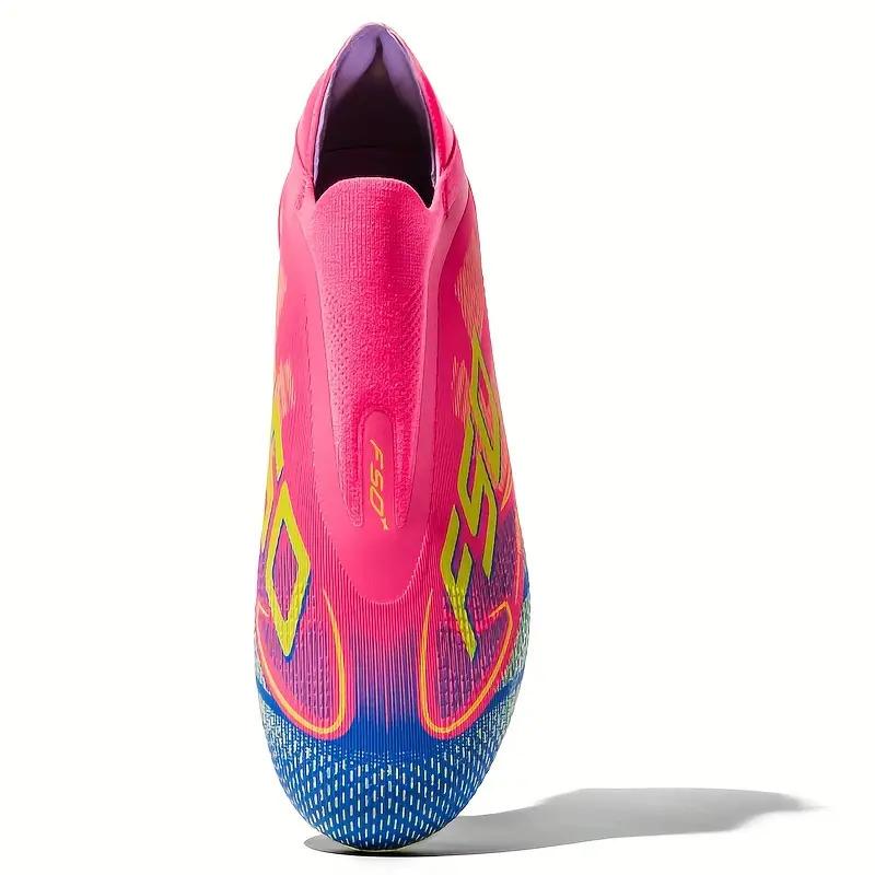 LISM Men's Training Cleats - AG/TF Studs with Non-Slip TPU Sole, Lightweight PU Upper, Neon Pink/Blue/Green/Orange/Black/White/, All-Terrain Grip for Soccer, Indoor/ Matches & Training - Cushioned Comfort, All-Weather Performance - Ideal for Professional