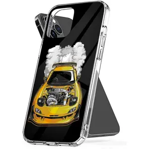 Phone Case Maz-da Shockproof Rx7 TPU Burnout Cover Accessories Transparent Compatible with iPhone SE 7 8 X XR 11 12 13 14 15 16 Plus Mini Pro Max Samsung Galaxy Note S9 S10 S20 S21 Ultra Plus Protection Protector