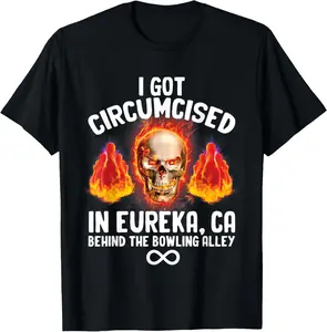 Circumcised Bowling Oddly Specific Humor Weird Funny Meme T-Shirt Pure Cotton Graphic Tees Menswear Top: Gifts for Men & Women