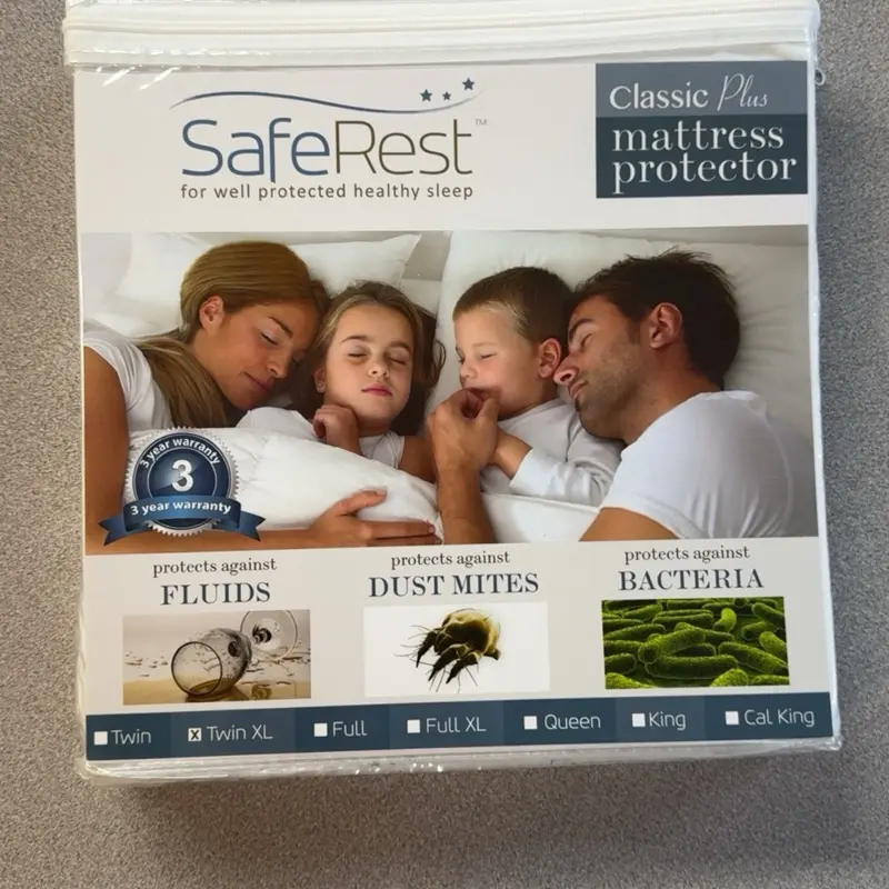 SafeRest Classic Plus Cotton Mattress Cover Twin Size for Well Protected Healthy Sleep