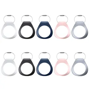 2 Pack AirTag Holders with Keychain - Secure Airtag Lock Case with Wire Cable Compatible with  Keys, Luggage, Dog Collar, Backpack & More (Black)