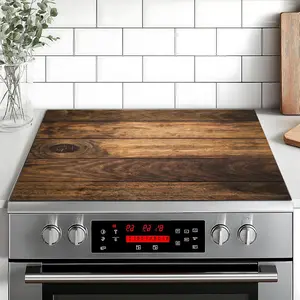 Anti-Slip Rubber Grill Mat, Old Wood Pattern Design, Kitchen Stove Protector, Multi-Purpose Cover for Oven, Washing Machine, Dryer