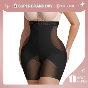 FeelinGirl #Live1 Shapewear for Women Tummy Control Fajas Body Shaper Girdles High Waisted Butt Lifting Shapewear Shorts Khaki
